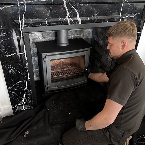 Inspecting stove seals and rope